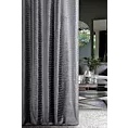 Zasłona szyta na taśmie 5 cm SAFARI grafitowa z miękkiej welwetowej tkaniny w wytłaczany wzór