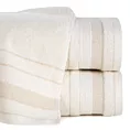 Ręcznik do rąk 30x50 cm bawełniany kolor kremowy w pasy przetykany błyszczącą nicią 500 g/m2 APRIL