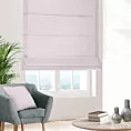 Roleta rzymska GEONOA pudrowo różowa z miękkiej tkaniny o naturalnym charakterze z widocznym ozdobnym splotem