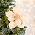 Świąteczny kwiat dekoracyjny z tkaniny typu bukla