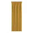Zasłona musztardowa z tkaniny welurowej 160x180 cm taśma - Dora