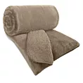 Narzuta dwustronna z przyjemnego futerka i tkaniny barankowej beżowa 220x240 cm NINA Eurofirany Premium