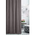 Zasłona szyta na taśmie 5 cm DORA - HIT grafitowa z miękkiej tkaniny o welurowej strukturze