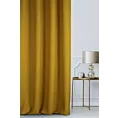 Zasłona szyta na flexach STYLE musztardowa o naturalnym charakterze, z widocznym, ozdobnym splotem