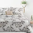 Pościel 220x200 cm z mikrowłókna kolor biały, kremowy z motywem kwiatowym INGA Design 91