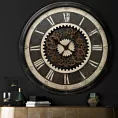 Dekoracyjny zegar ścienny z ruchomymi kołami zębatymi