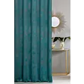 Zasłona szyta na taśmie 5 cm LIBERTY turkusowa z miękkiej, welwetowej tkaniny z nakrapianym połyskującym nadrukiem