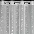 Firana biała z lekkiej etaminy ze srebrnym marmurkowym nadrukiem 140x250 cm przelotka REVA