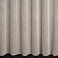 Firana szyta na taśmie 5 cm beżowa z tkaniny o naturalnym splocie z widocznym efektem deszczyku, wykończona obciążnikiem