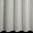Firana szyta na taśmie 5 cm naturalna z etaminy przeplatanej delikatnie połyskującą nicią tworzącą pionowe, nieregularne paseczki