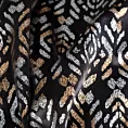 Zasłona czarno, złota ze złotym wzorem z welwetu 140x250 cm przelotka - LAURA