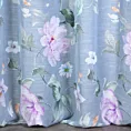 Zasłona popielato, fioletowa z lekkiej etaminy 140x250 cm przelotka - FLORA