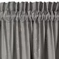 Zasłona welwetowa srebrna ze złotym wzorem przecierki 140x300 cm taśma - NADIA