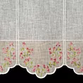 Tkanina firanowa zazdrostka z etaminy zdobiona haftem drobnych kwiatuszków