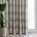 Zasłona beżowa w kratę z miękkiego welwetu 140x250 cm przelotka - HOLLY