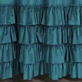 Zasłona welwetowa ciemnoturkusowa zdobiona falbanami 140x270 taśma - CHARLOTTE 1