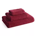 Ręcznik kąpielowy 70x140 cm bawełniany kolor bordowy zdobiony błyszczącą bordiurą 500 g/m2 LARI