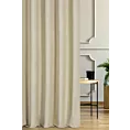 Zasłona szyta na flexach beżowa z tkaniny welwetowej zaciemniającej w 100%