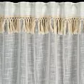 Zasłona naturalna z dodatkiem lnu w stylu boho 140x270 cm taśma/szelki - ALANIA