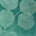 Koc flano 150x200 cm turkusowy miękki i miły w dotyku z błyszczącym nadrukiem z motywem liści eukaliptusa GINKO 2 Eurofirany Premium