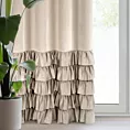 Zasłona welwetowa beżowa zdobiona falbanami 140x270 cm taśma - DANI