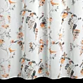 Zasłona biało, pomarańczowa zdobiona nadrukiem kwiatów z etaminy 140x250 cm przelotka - RIKI