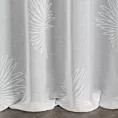 Firana biała z lekkiej etaminy z żakardowym motywem liści 140x270 cm taśma JANE