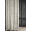 Zasłona szyta na taśmie 8 cm kremowo srebrna z szenilowej tkaniny w klasyczny wzór ornamentowy przetykany błyszczącą nicią Italissima Eva Minge