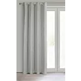 Zasłona szara z lnianym splotem w stylu eko 140x250 cm przelotka - ROMA