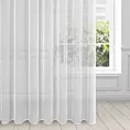 Firana biała z delikatnymi prążkami i efektem deszczyku 350x250 cm przelotka PILAR