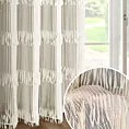 Zasłona jasnobeżowy zdobiona fantazyjnym wzorem 140x250 cm przelotka - SOTERA - Eva Minge