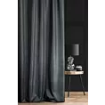 Zasłona szyta na taśmie 5 cm JULIETT czarna z eleganckiej połyskującej tkaniny przetykanej lureksową nicią