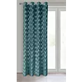 Zasłona welwetowa turkusowa ze srebrnym nadrukiem 140x250 cm przelotka - ACHILL