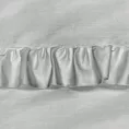 Pościel 220x200 cm bawełniana z makosatyny kolor jasnoszary z falbanami w romantycznym stylu Reina Line