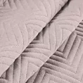 Narzuta z tkaniny o strukturze lnu różowa 170x210 cm pikowana w wzór jodełki LEN 3 Eurofirany Premium