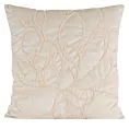 Poszewka na poduszkę 45x45 cm welwetowa kolor kremowy zdobiona naszywanym wzorem SANDI