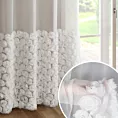 Firana biała z siateczki zdobiona aplikacją 3D w róże 140x250 cm przelotka - ROSES2 - Eva Minge