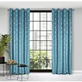 Zasłona niebieska z wytłaczanym wzorem, welwetowa 140x250 cm przelotka - ARETA