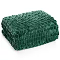 Koc 200x220 cm ciemnozielony bardzo miękki w dotyku z wytłaczanym wzorem 3D CINDY 6 Design 91