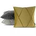Poszewka na poduszkę 45x45 cm welwetowa beżowa z geometrycznym przeszywanym wzorem NALA 1 Eurofirany Premium