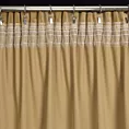 Zasłona welwetowa ciemnobeżowa, troczek w zestawie 140x300 cm taśma - ANTARA