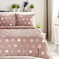 Pościel 220x200 cm z polaru kolor pudrowy z gwiazdkami FLANO