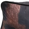 Poszewka na poduszkę 45x45 cm welwetowa, brązowo czarna z designerskim nadrukiem i wypustką na brzegach MING 16 B Eva Minge