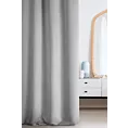 Zasłona szyta na taśmie 5 cm szara z gładkiej tkaniny zaciemniającej typu dimout