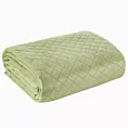 Narzuta welwetowa jasnozielona 220x240 cm pikowana metodą hot press w geometryczny wzór LUIZ 3 Design 91