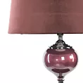 Lampa stojąca do pokoju bordowa BETH na podstawie łączącej perłowe szkło i metal z welwetowym abażurem