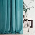 Zasłona szyta na flexach ENYA ciemnoturkusowa z miękkiej półmatowej tkaniny welwetowej