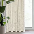 Zasłona welwetowa kremowa zdobiona nadrukiem liści 140x270 cm taśma - FELIS