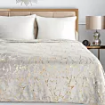 Koc 150x200 cm srebrno, złoty z błyszczącym nadrukiem marmurku GLAMO Design 91