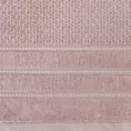 Ręcznik kąpielowy 50x90 cm bawełniany kolor ciemnoróżowy z ozdobną bordiurą w paseczki 500 g/m2 ADORE